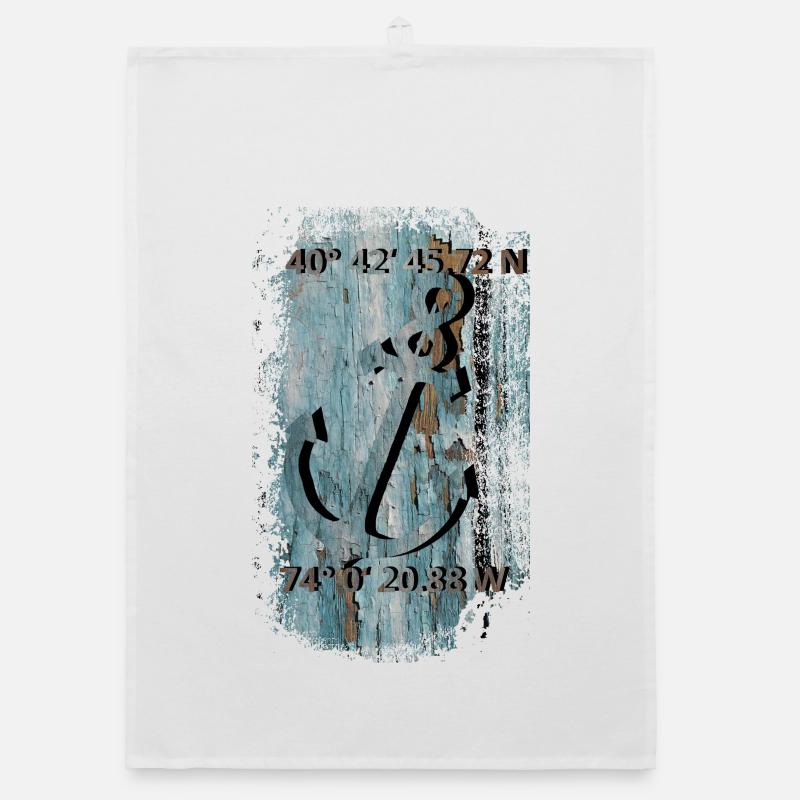 Anchor with coordinates Organic dish towel