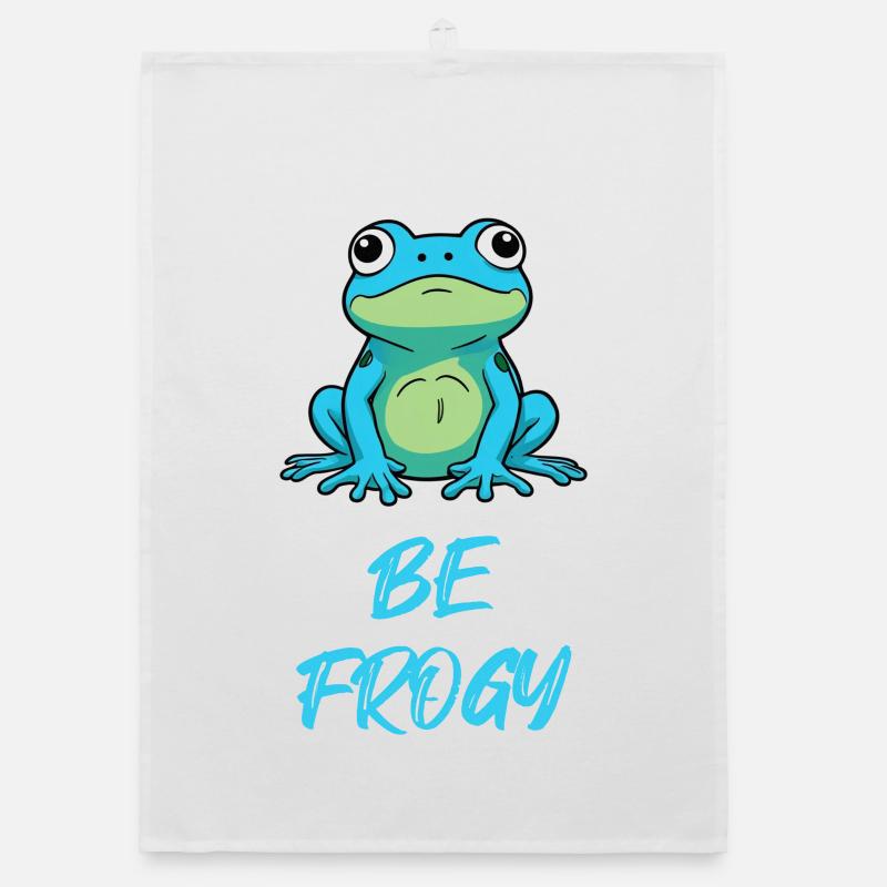 Frosch Blau Organic Geschirrtuch