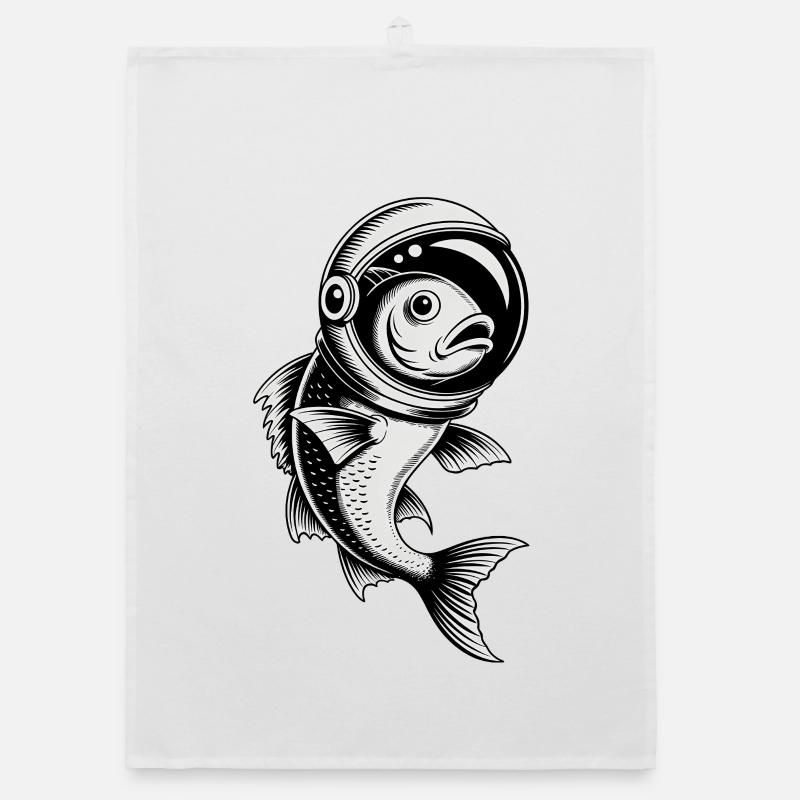 Poisson dans l’espace - Logo Cool Astonomy Torchon bio