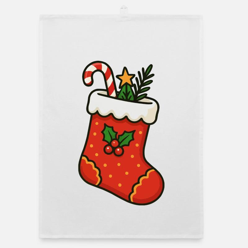 Bas de Noël avec canne à sucre Torchon bio