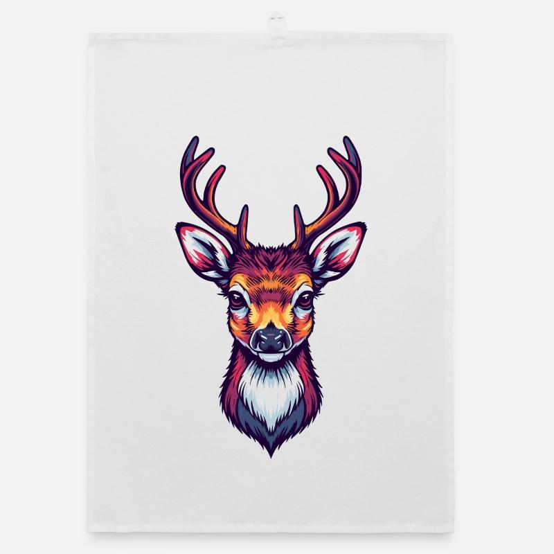 Deer Head Cool Cute Organic dish towel