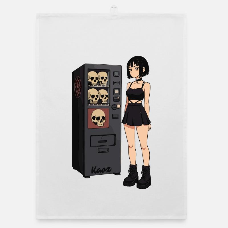 Skull Vending Machine Goth-Mädchen Organic Geschirrtuch