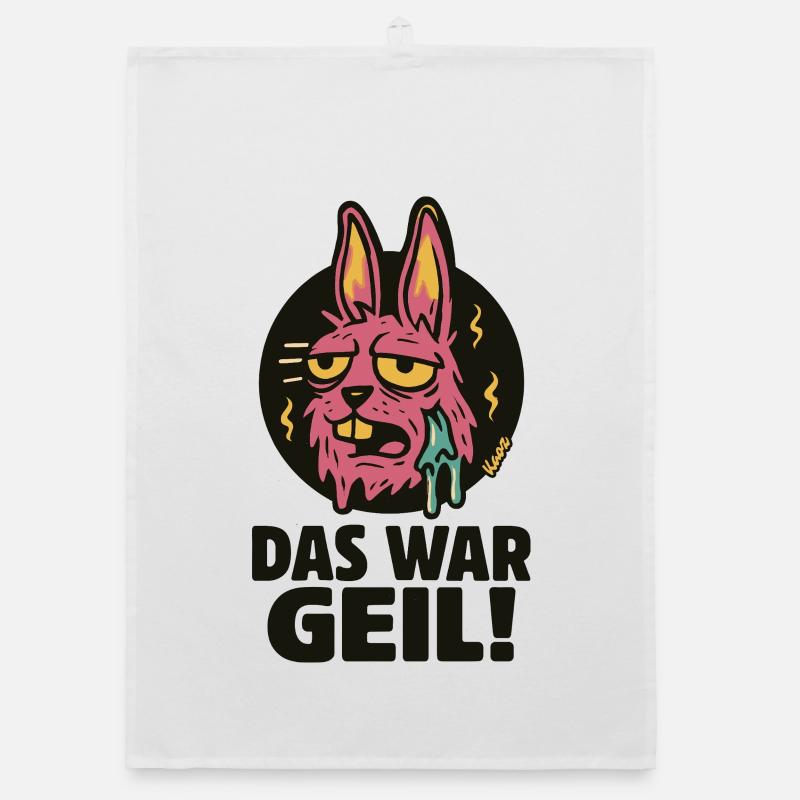 Pinker Hase Graffiti: Das War Geil Organic Geschirrtuch