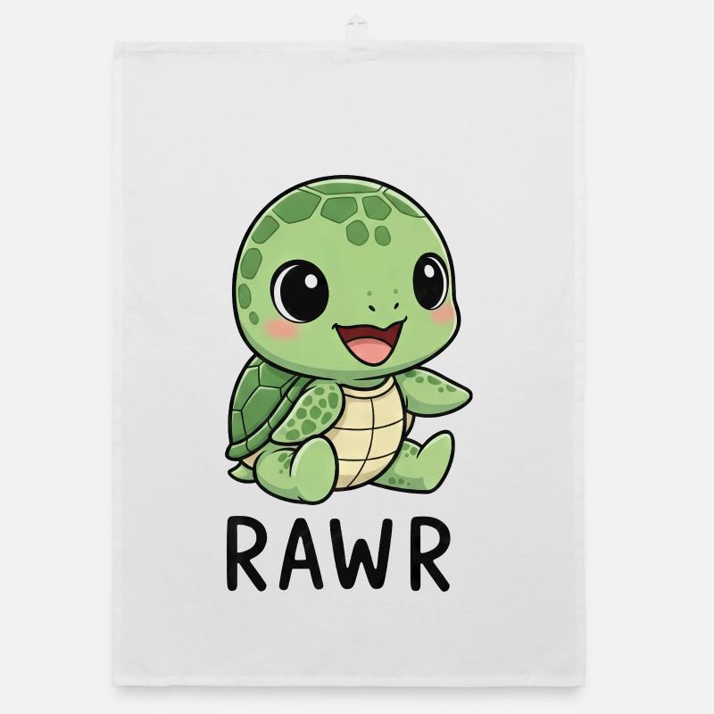 Cute Cartoon Turtle Monster Rawr Funny Organic dish towel