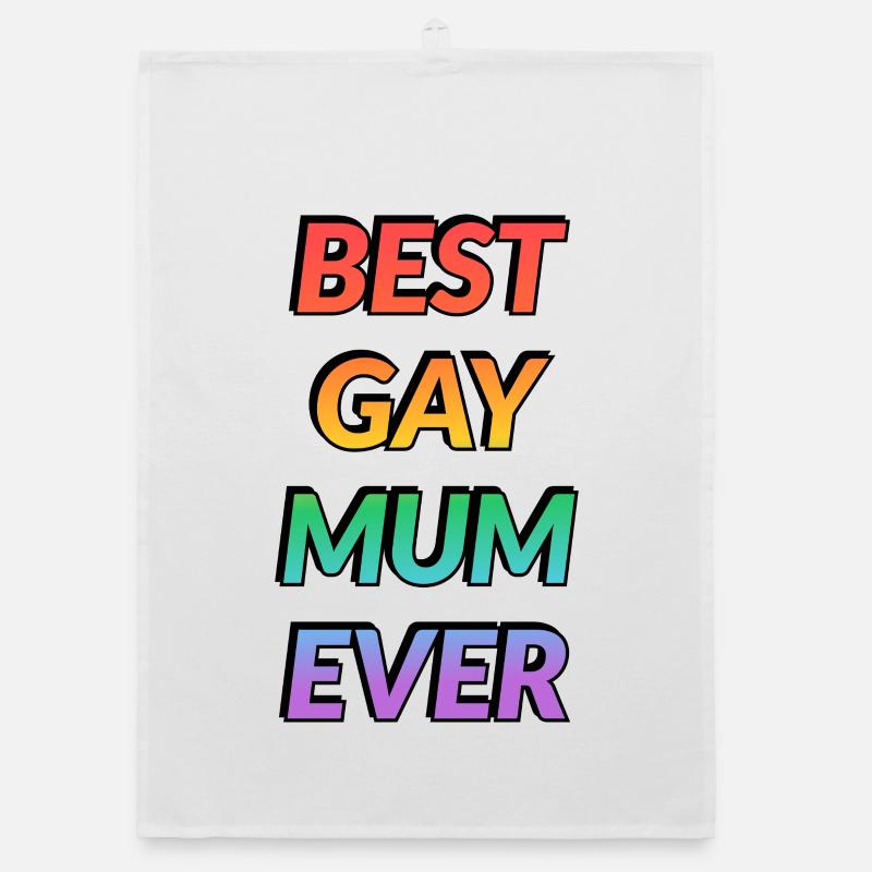 Beste schwule Mutter aller Zeiten mutiger Regenbogentext LGBT Pride Organic Geschirrtuch