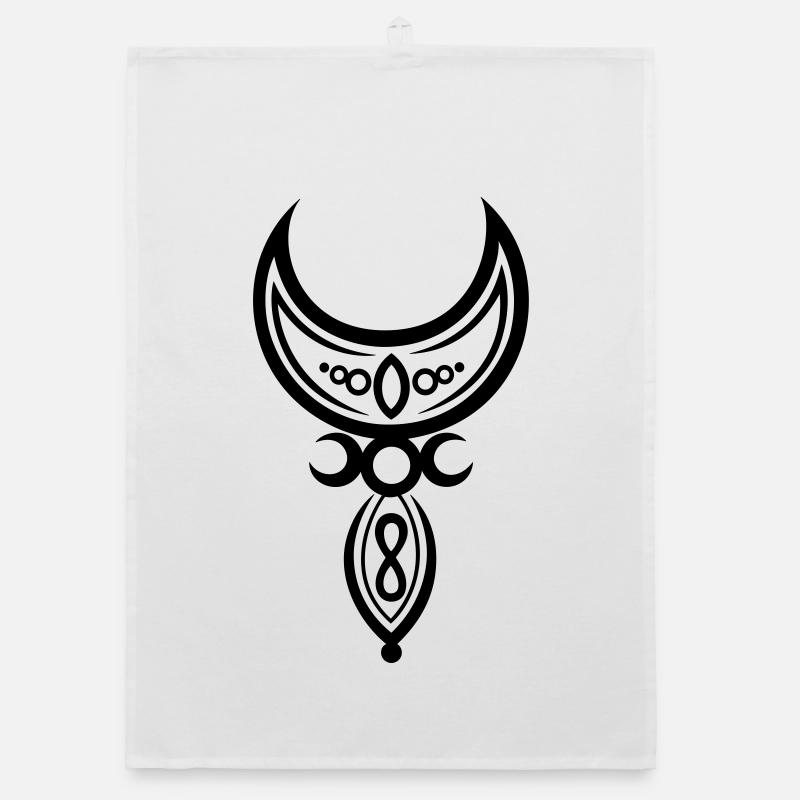 Moon with infinity symbol and goddess. Organic dish towel