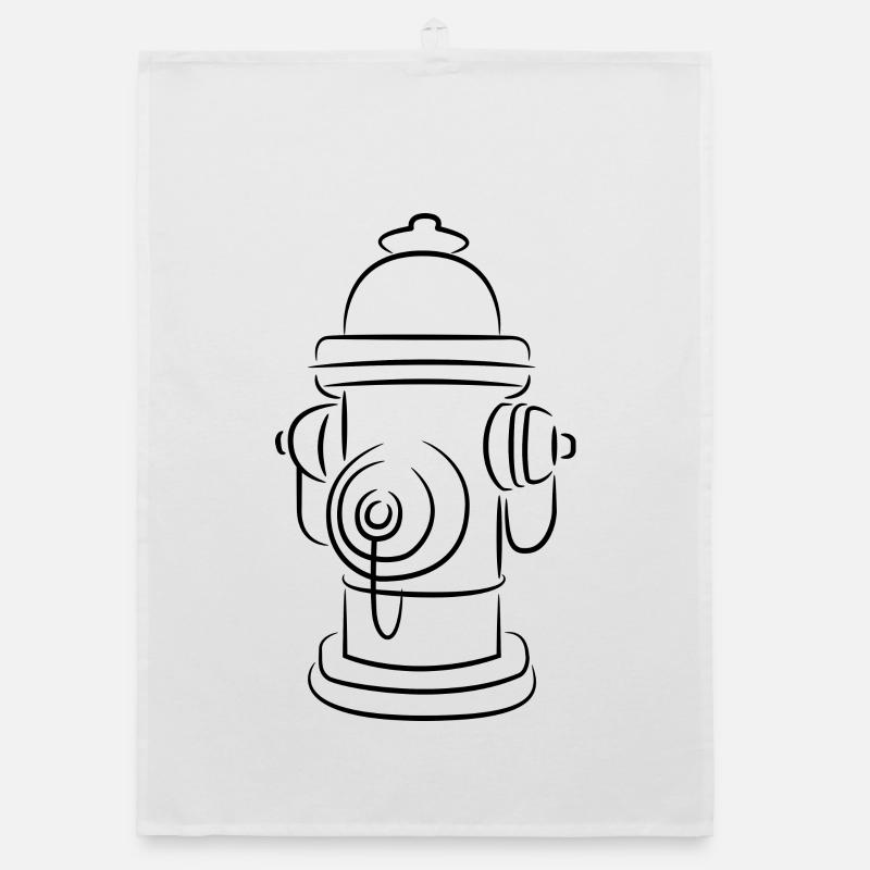 Sketch fire hydrant Organic dish towel