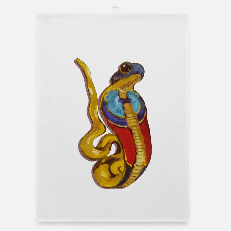 Art du serpent coloré - Wadjet Égypte ancienne Torchon bio