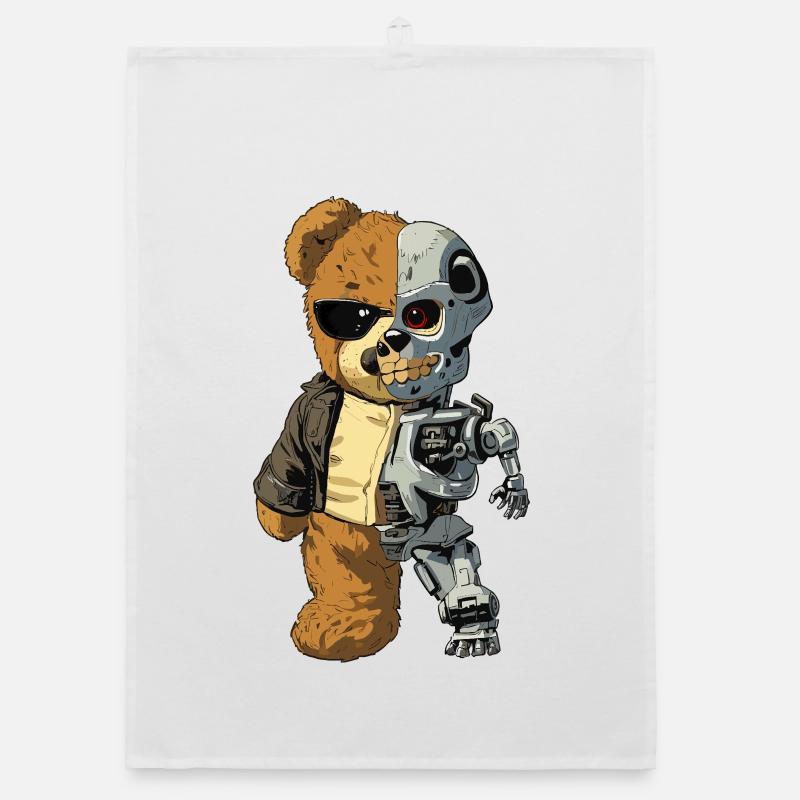 Bear Robot Cyborg Organic dish towel