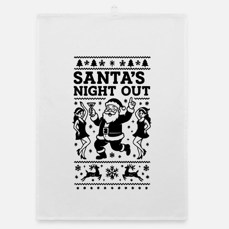 Weihnachtsmann Feier Party Organic Geschirrtuch