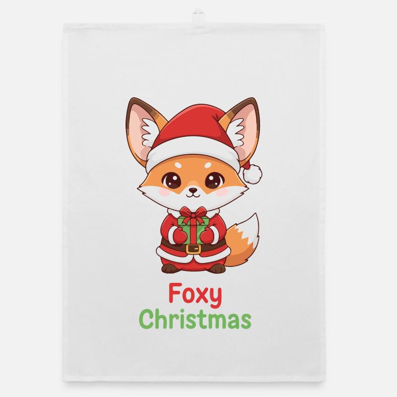 Foxy Christmas Gift Fox Organic Geschirrtuch