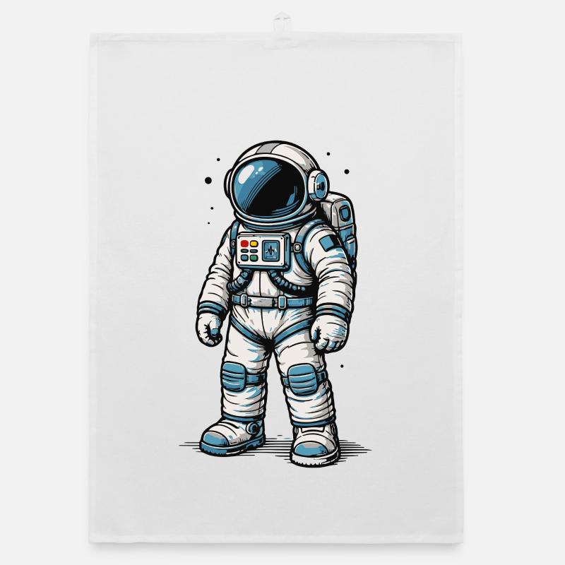 Astronaute de bande dessinée détaillé dans l’espace ouvert Torchon bio