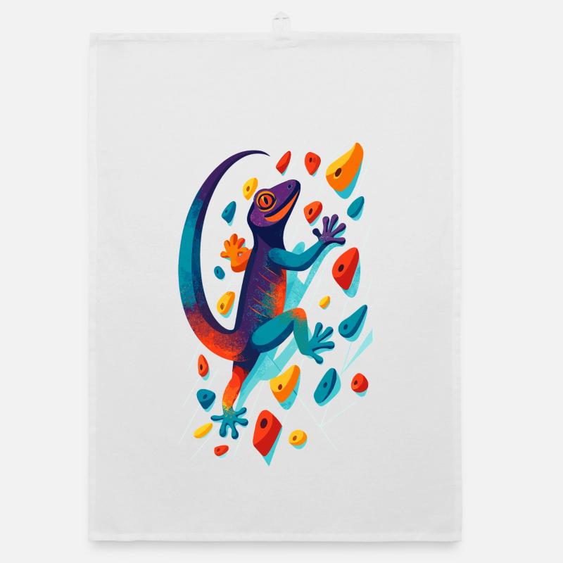 Bouldering Gecko Climbing Animal Climbing Lizard Gift Organic dish towel