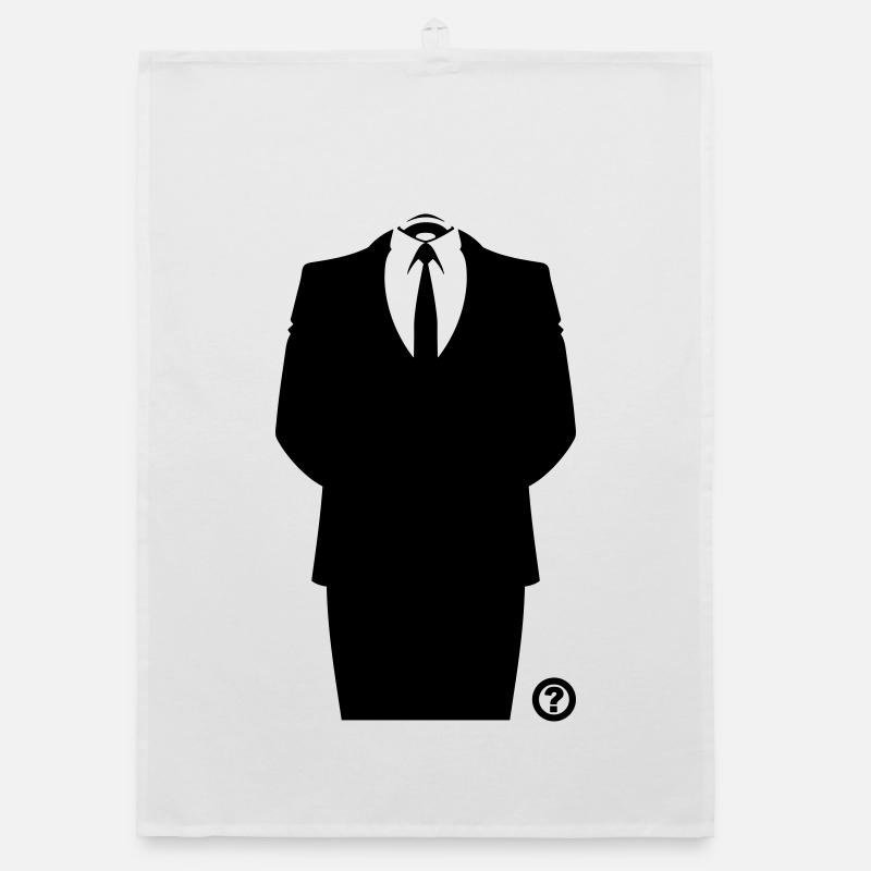 Anon Suit Hacker Mask Shirt Organic dish towel