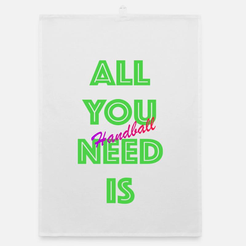 Tout ce dont vous avez besoin, c’est de handball (vert) - Torchon bio - blanc
