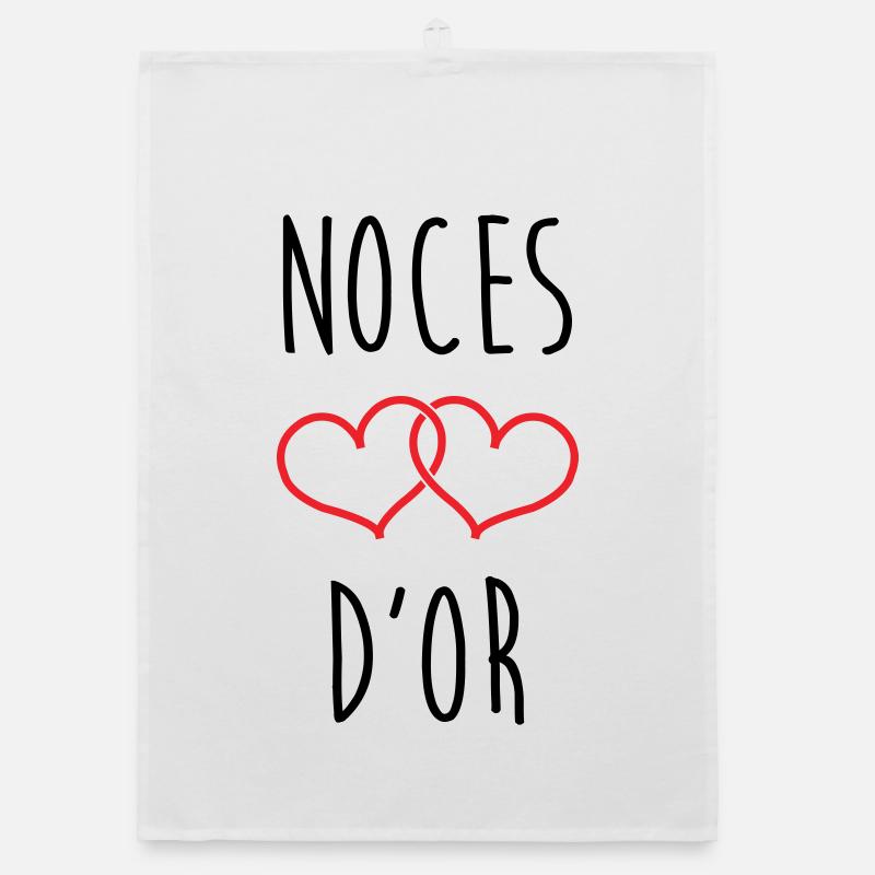 Noces d'Or 50 ans de mariage Torchon bio