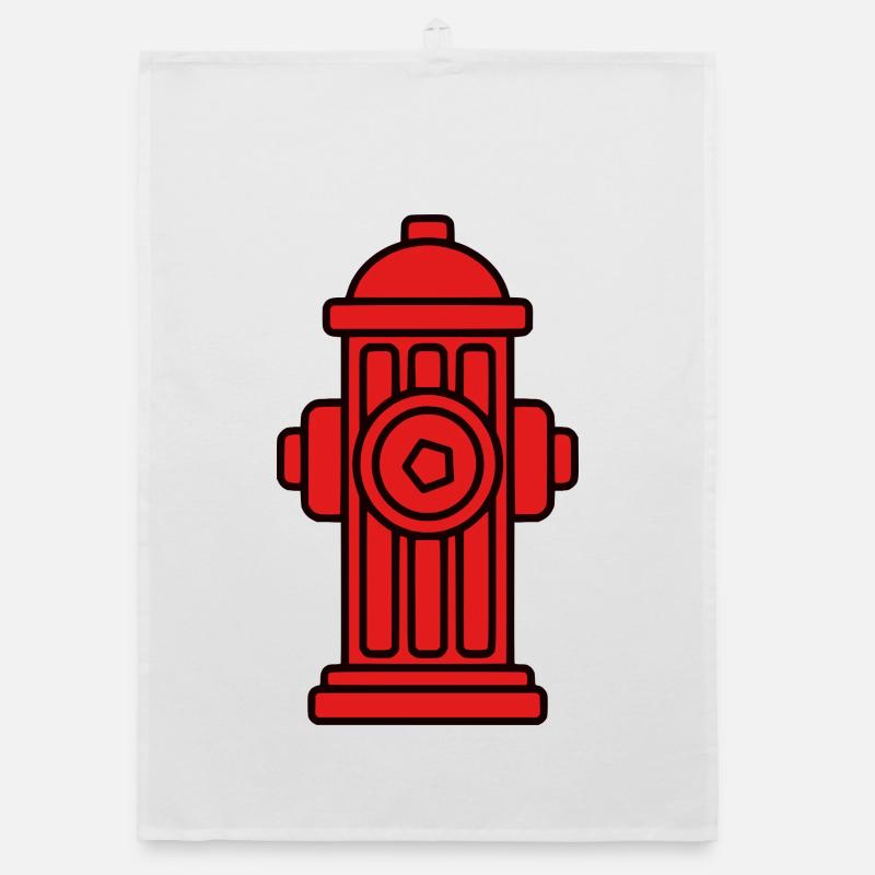 Classic Bold Red Fire Hydrant Organic dish towel
