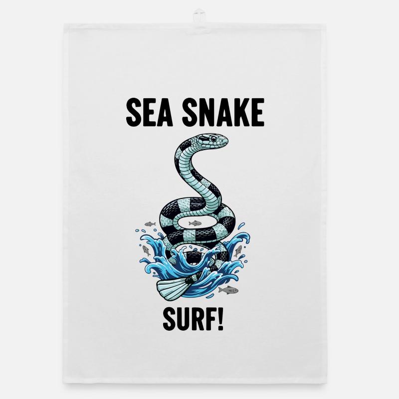 Serpent Marin Danger Surf Sea Snake Noir Torchon bio