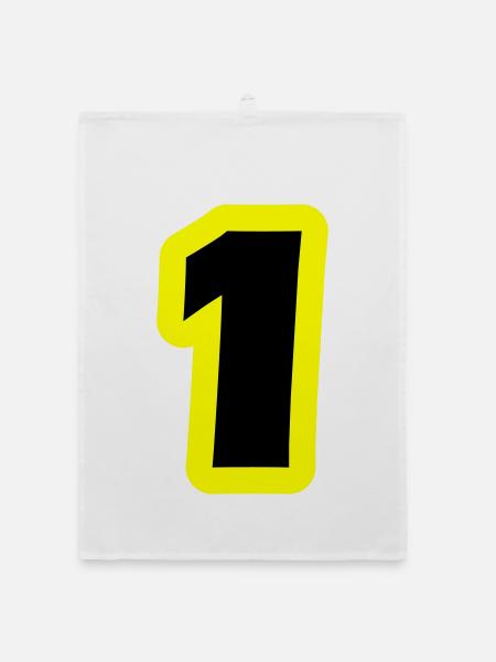 1 Symbole numérique - Torchon bio - blanc - Devant