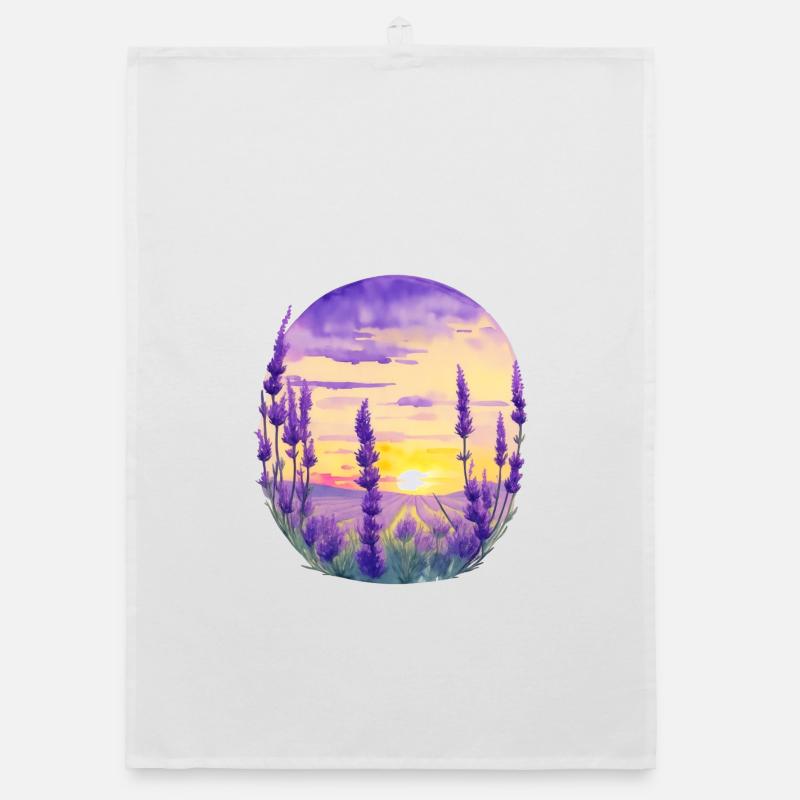 Lavender field Organic dish towel