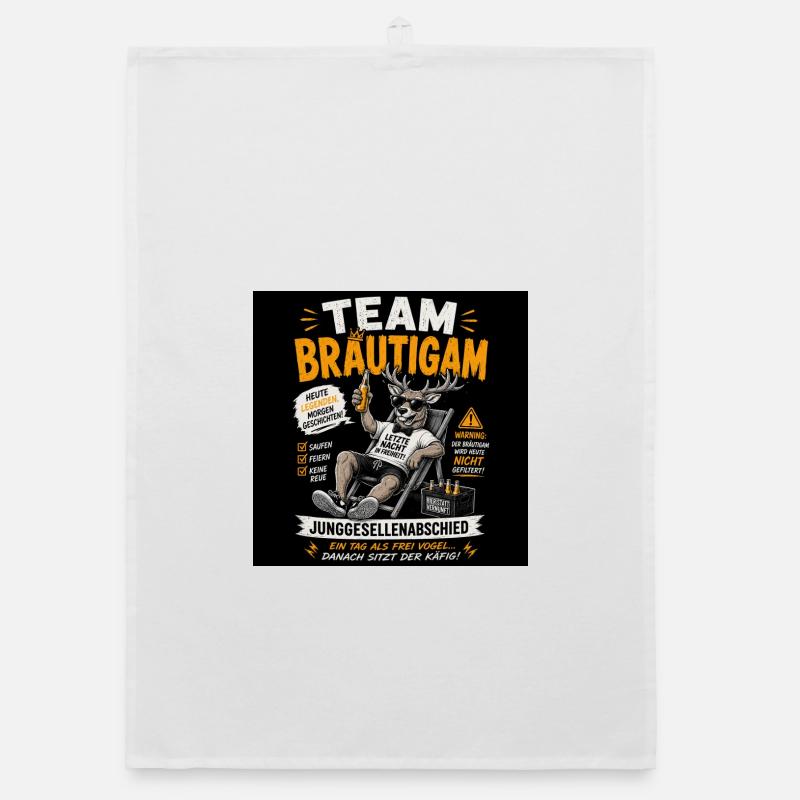 Team Bräutigam Junggesellenabschied Organic Geschirrtuch