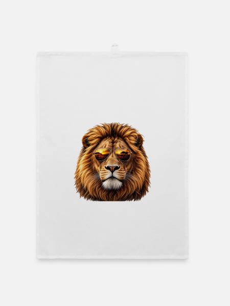 cool lion - Organic Geschirrtuch - Weiß