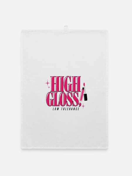 High Gloss, Low Tolerance | Y2K Statement - Organic Geschirrtuch - Weiß