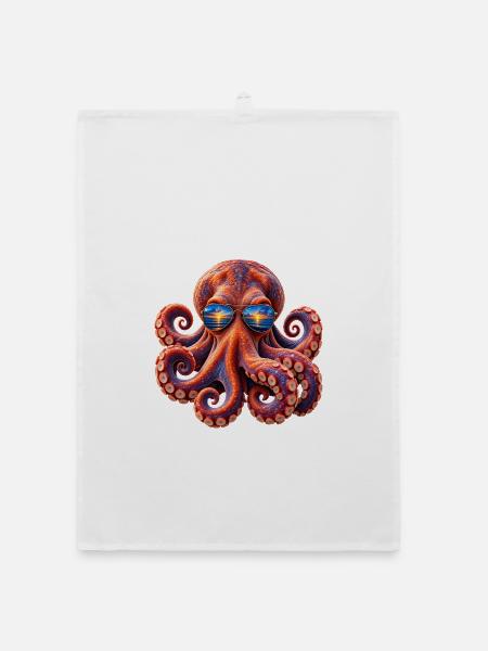 cool kraken - Organic Geschirrtuch - Weiß