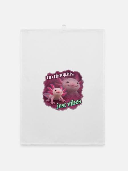 No thoughts just vibes Axolotl - Organic Geschirrtuch - Weiß - Vorne