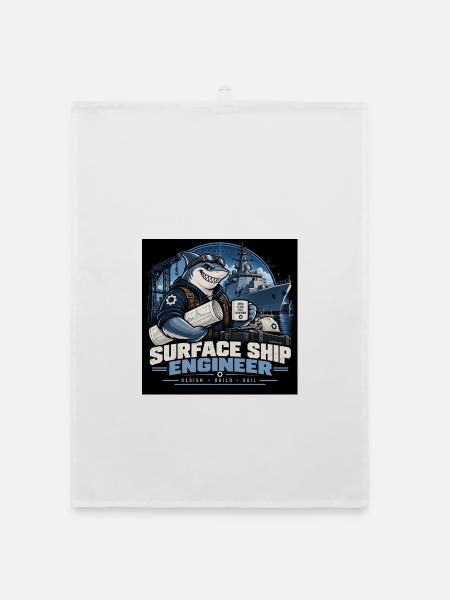 Surface Ship Engineer – Design Build Sail - Organic Geschirrtuch - Weiß - Vorne