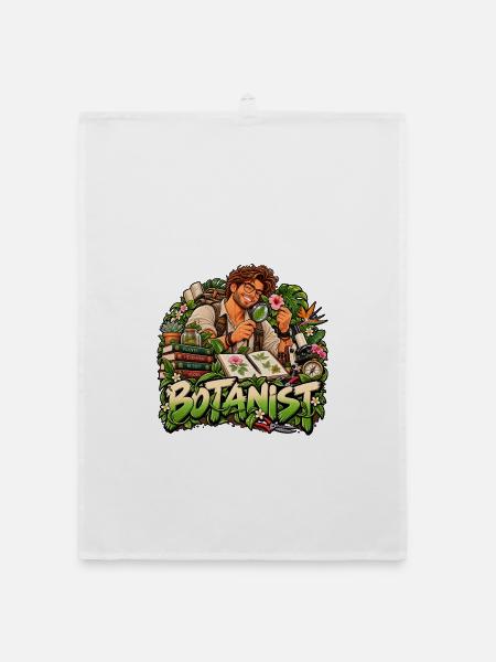 Pflanzenabenteurer-Botaniker - Organic Geschirrtuch - Weiß - Vorne