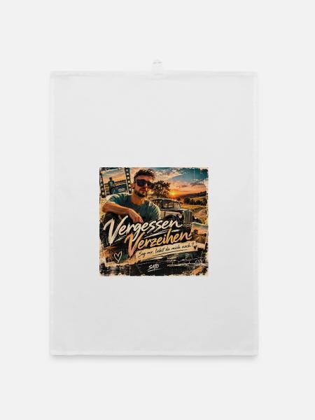 Vergessen Verzeihen – SATO | Retro Design - Organic Geschirrtuch - Weiß - Vorne