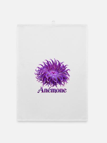 Purpurne Anmona - Organic Geschirrtuch - Weiß - Vorne