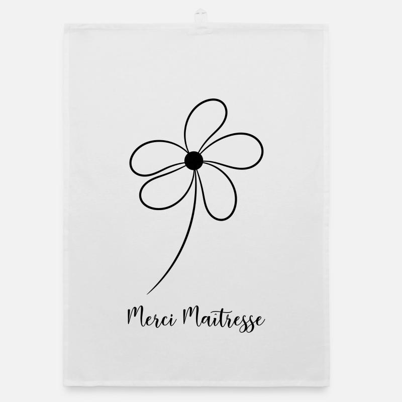 MAÎTRESSE. MAITRE. MERCI. MERCI MAÎTRESSE. FLEUR Torchon bio