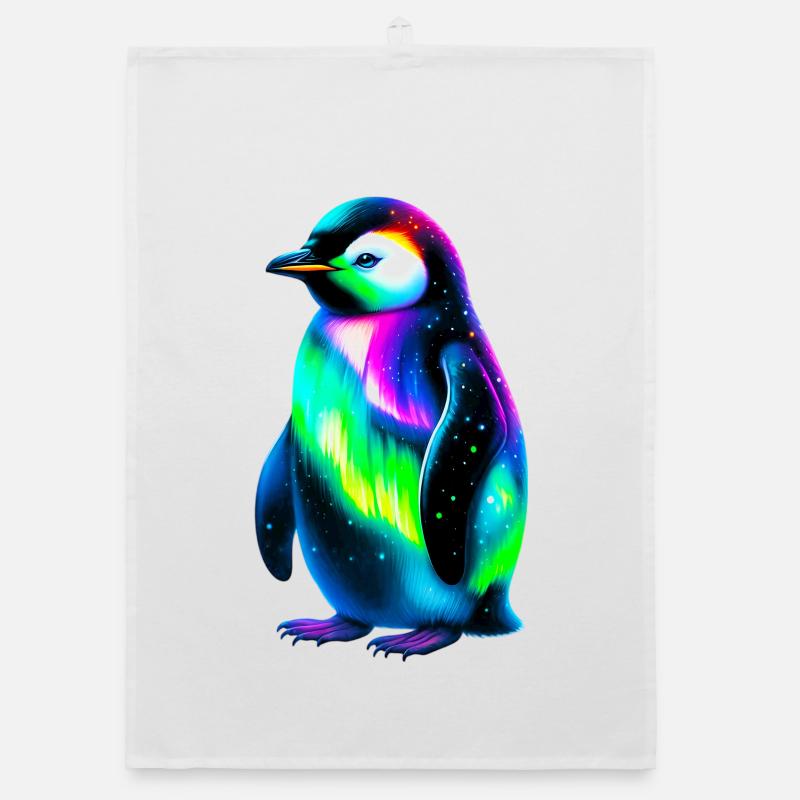 Pinguin - Organic Geschirrtuch - Weiß