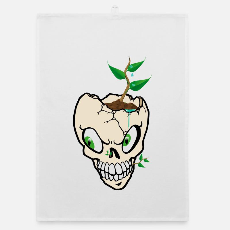 Growing Skull Sprout Organic dish towel