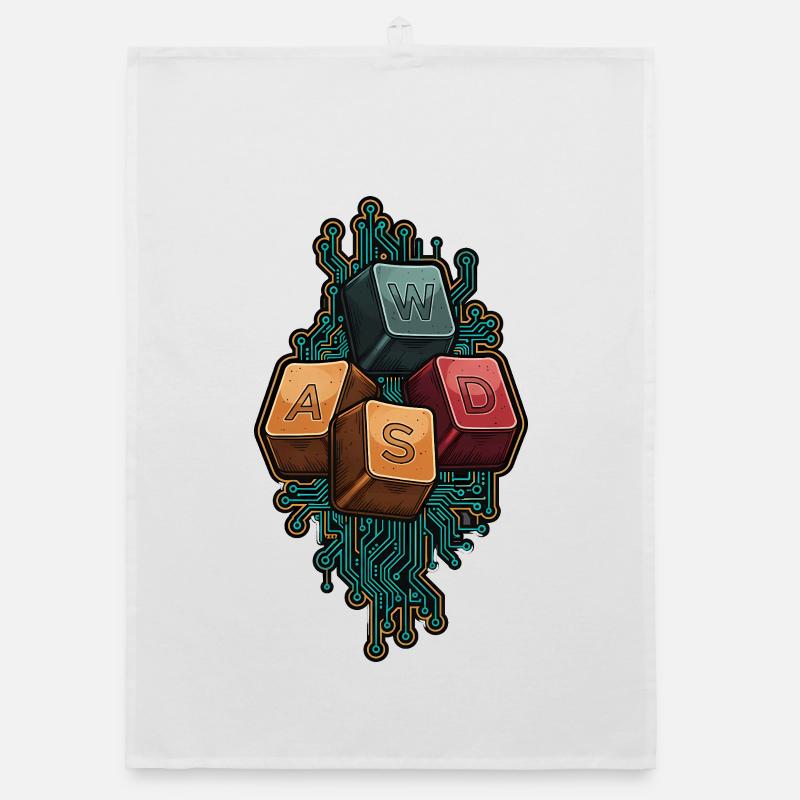 WASD - Things That Move Me - Funny Gamer Organic dish towel