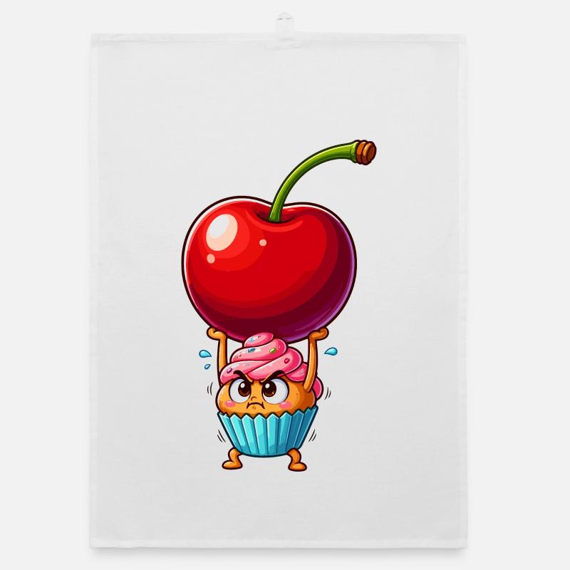 Kirsche Kraft Cupcake Held Organic Geschirrtuch