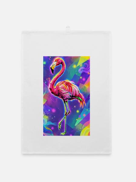 Flamingo - Organic Geschirrtuch - Weiß - Vorne
