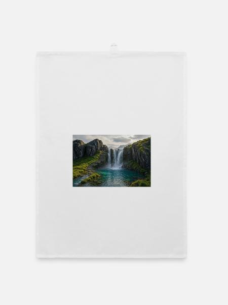 Wasserfallpfad - Organic Geschirrtuch - Weiß - Vorne