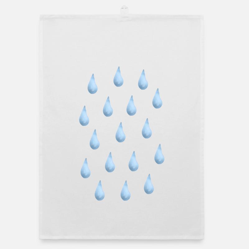 Rain Raindrops Organic dish towel