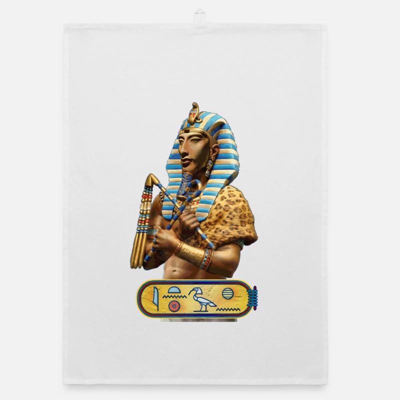 Echnaton - Pharao von Ägypten - Organic Geschirrtuch - Weiß