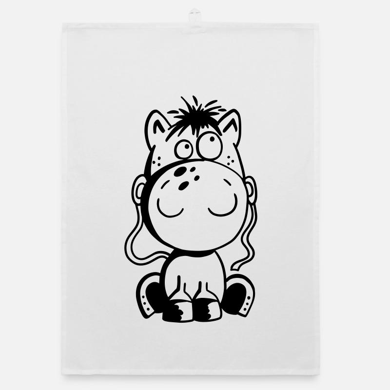Small horse - pony - comic - horse - fun Organic dish towel