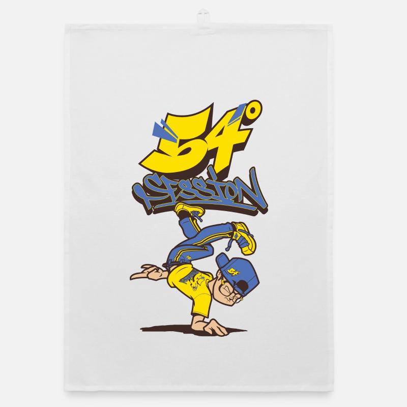 Breakdance B-Boy Streetdance Design Hip Hop Danse - Torchon bio - blanc