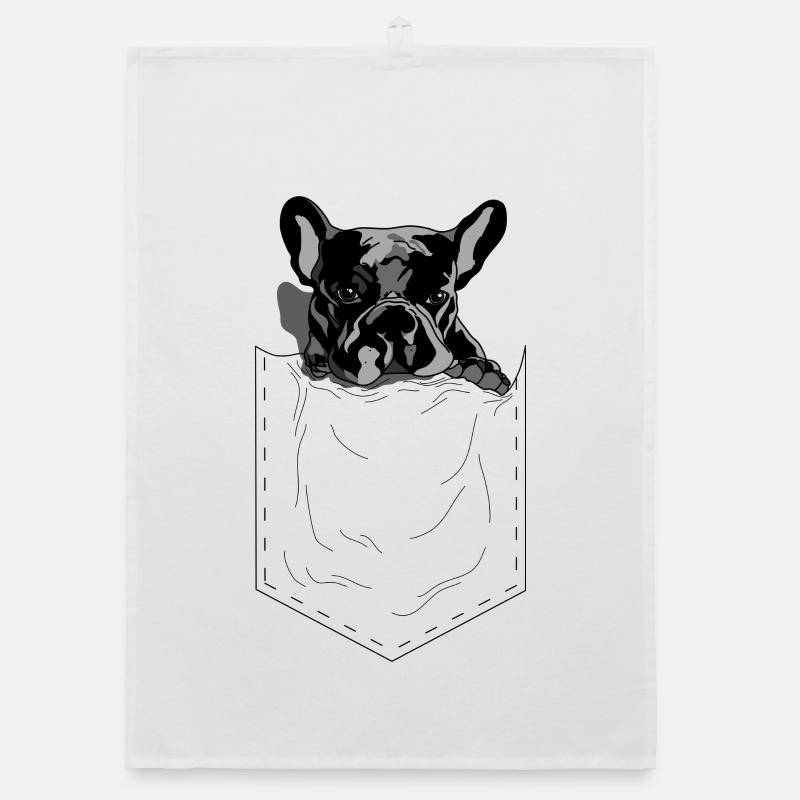 Frenchie Pocket Design Pop Art Style Organic dish towel