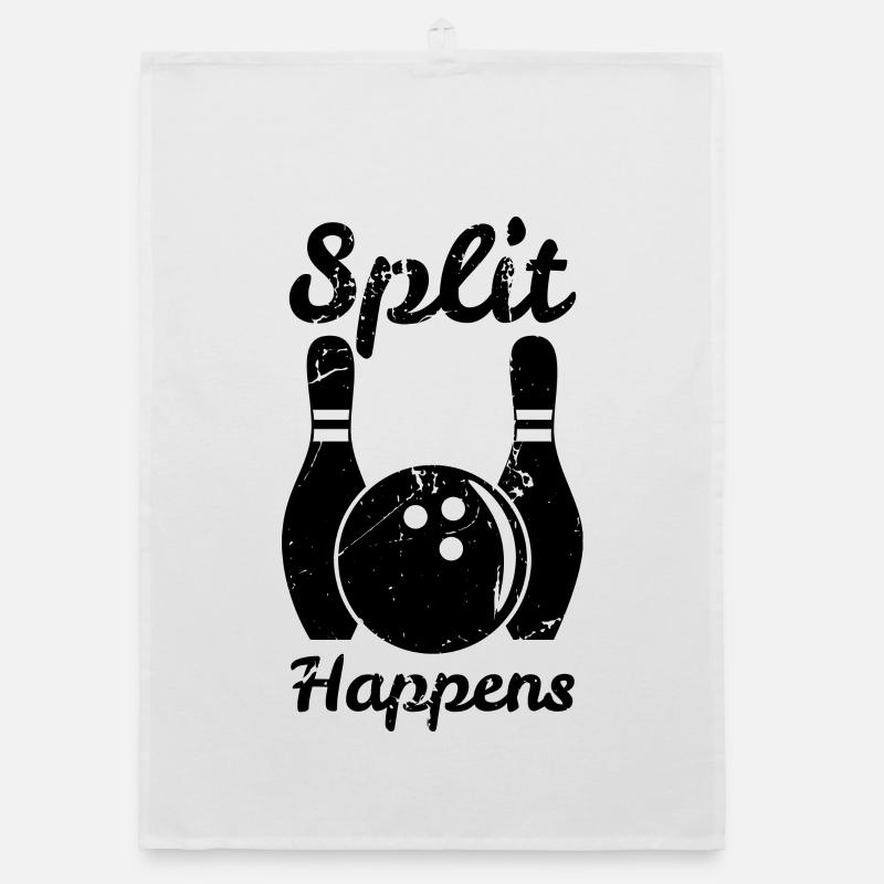Bowling Wortspiel - Organic Geschirrtuch - Weiß