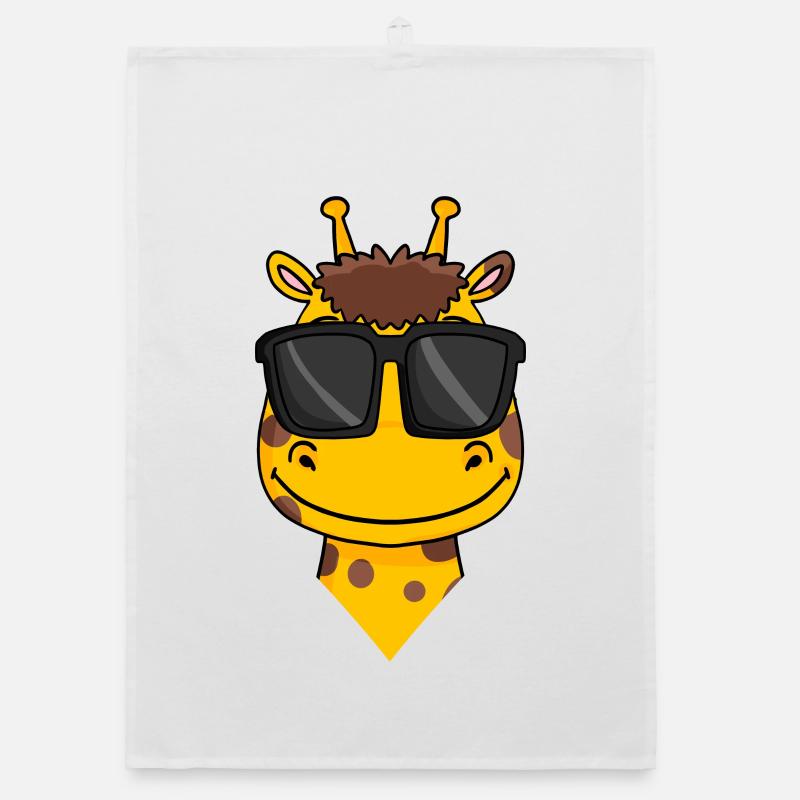 Giraffe mit Brille Organic Geschirrtuch