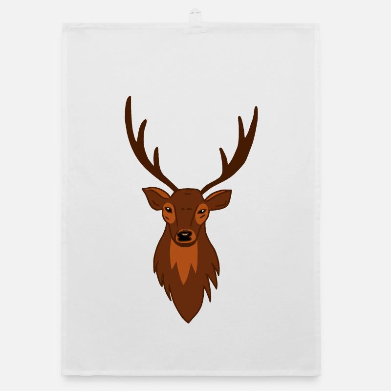 Deer Roebuck Deer Forest Hunter Organic dish towel