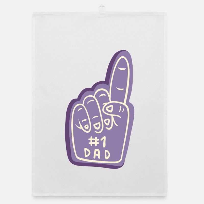 #1 Dad based on design - Organic dish towel - white