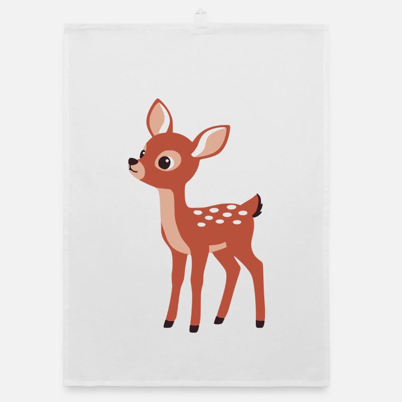 Süßer neugieriges Rehkitz minimalistischen Stil Organic Geschirrtuch
